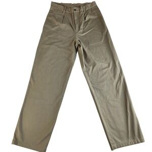 Zara Origins Pleated Trousers Mens 30 Olive Khaki Excellent Straight Leg Chinos